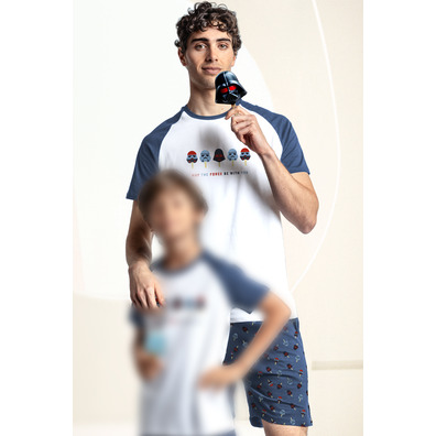 Pijama hombre corto algodón star wars Aznar Innova Crema