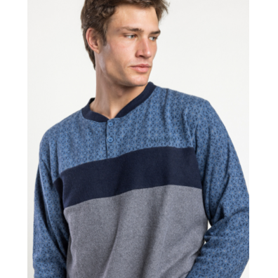 Pijama hombre tapeta puño AZNAR INNOVA Azul