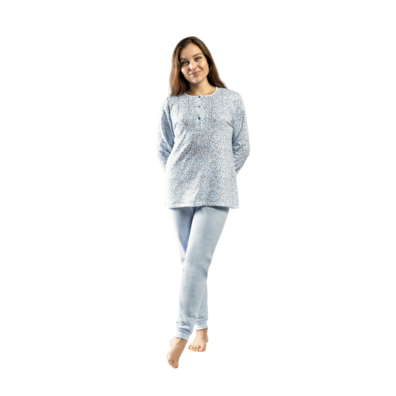 Pijama mujer flores LIN Celeste