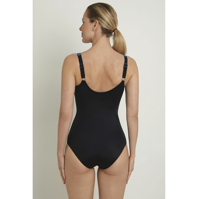 Bañador mujer piscina listado  DOCOR Azul/Negro