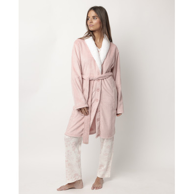 Bata mujer corta botones  Aznar Innova Rosa