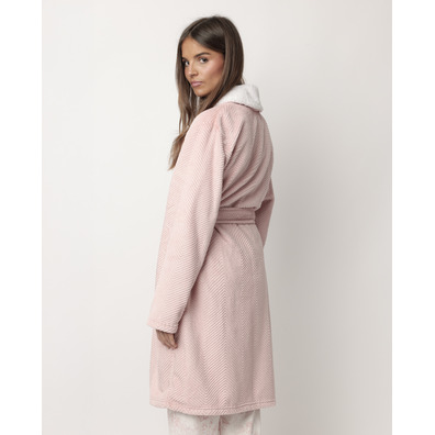 Bata mujer corta botones  Aznar Innova Rosa