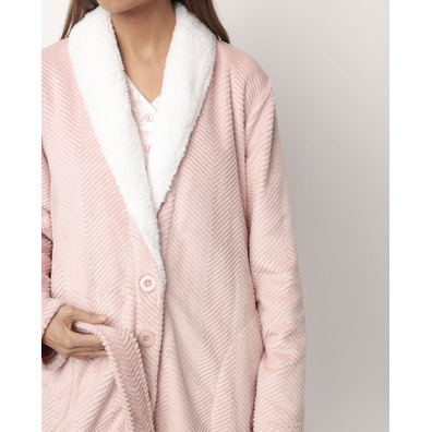 Bata mujer corta botones  Aznar Innova Rosa