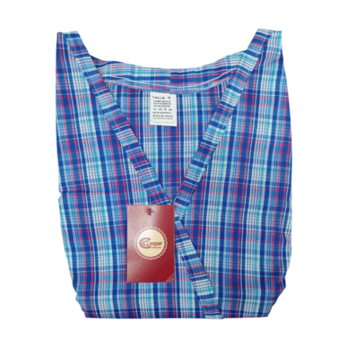 Mandilón mujer sisa botones bolsillos. Cuadros GASPAR Azul/Verde