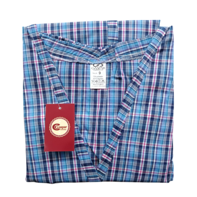 Mandilón mujer sisa botones bolsillos. Cuadros GASPAR Rosa