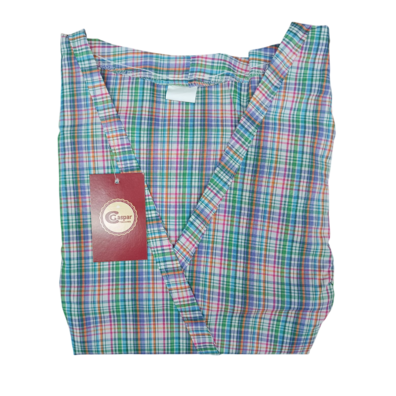 Mandilón mujer sisa botones bolsillos. Cuadros GASPAR Verde agua