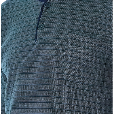 Pijama hombre algodón puño franjas DORMEN Marino