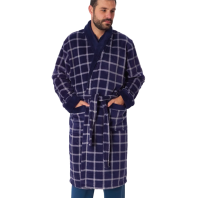 Bata hombre cuadros DORMEN Marino