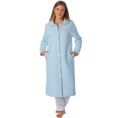 Bata mujer guateada botones estrellas LENISS Celeste