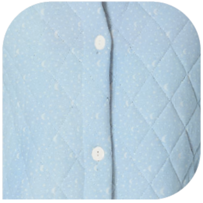 Bata mujer guateada botones estrellas LENISS Celeste