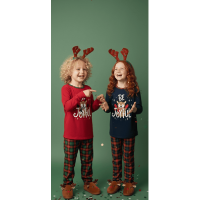 Pijama niño-niña navidad Entredos Rojo