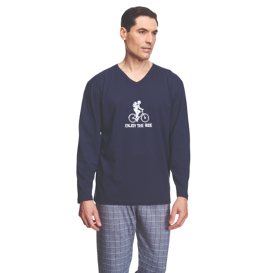 Pijama hombre largo verano ASMAN Marino