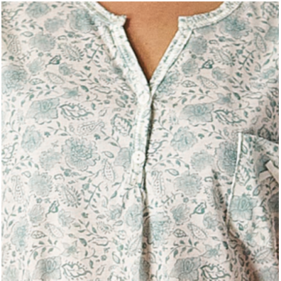 Pijama verano tapeta flores LENISS Verde agua