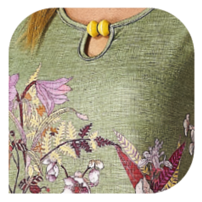 Playera mujer manga corta flores LENISS Verde