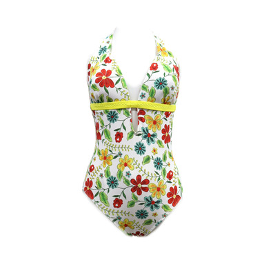 Bañador mujer Halter Flores DOCOR Amarillo