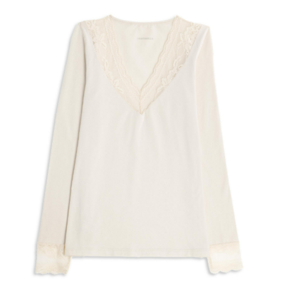 Camiseta mujer manga larga COTONELLA Crema