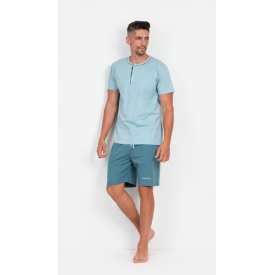 Pijama hombre corto algodón tapeta UDY Verde trébol