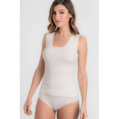 Camiseta mujer hombrera algodón lisa Abanderado Blanco