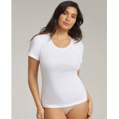 Camiseta mujer manga corta algodón Playtex Blanco