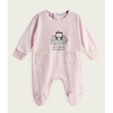 Pelele bebé algodón muñeco Don Algodón Rosa