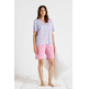 Pijama mujer corto pico algodón BELTY Celeste