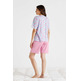 Pijama mujer corto pico algodón BELTY Celeste