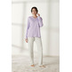 Pijama mujer algodón pico encaje BELTY Malva