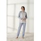 Pijama mujer algodón flores BELTY Azul claro