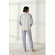 Pijama mujer algodón flores BELTY Azul claro