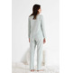 Pijama mujer largo mujer algodón BELTY Verde agua