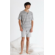 Pijama hombre corto tapeta  BELTY Gris claro
