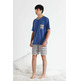 Pijama hombre corto con bolsillo BELTY Azul