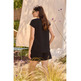 Camiseta mujer manga corta pico BELTY Negro