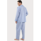Pijama hombre tela algodón cuadros EL Búho NOCTURNO Azul