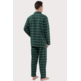 Pijama hombre franela cuadros EL Búho NOCTURNO Verde trébol