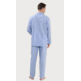 Pijama hombre tela algodón listado EL Búho NOCTURNO Azul