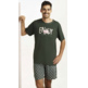 Pijama hombre corto algodón cerdito PIJAMAS CUE Verde trébol