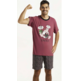 Pijama hombre corto algodón popeye PIJAMAS CUE Granate