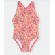 Bañador niña cruzado flores Waterlemon Rojo