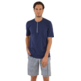 Pijama hombre corto algodón cuadritos Marino
