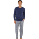 Pijama hombre largo algodón cuadros Marino