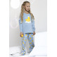 Pijama niña algodón puño pollito Aznar Innova Celeste