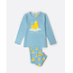 Pijama niña algodón puño pollito Aznar Innova Celeste