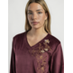Pijama mujer terciopelo térmico pico Aznar Innova Burdeos
