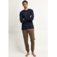 Pijama hombre algodón puño perro Aznar Innova Azul/marrón