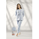 Pijama mujer flores LIN Celeste