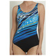 Bañador mujer piscina listado  DOCOR Azul/Negro