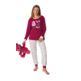 Pijama mujer algodón puño oso LENISS Rojo