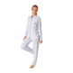 Pijama mujer abierto algodón cuello LENISS Celeste