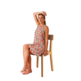 Camisola mujer hombrera algodón flores LENISS Naranja